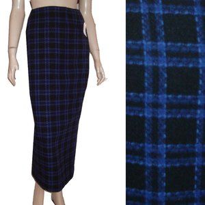New WOOL BLEND PLAID Maxi Skirt by Windridge 4